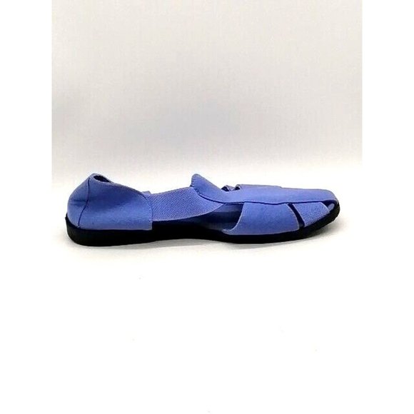 ComfortEase Womens Sandal Purple Cotton Slip On Shoe Stretch Straps Flat Heel 11 - Picture 2 of 12